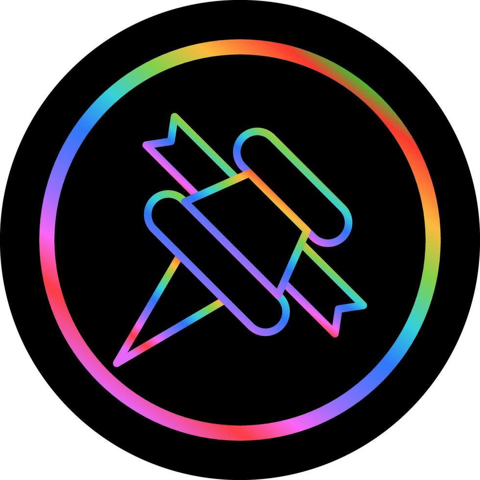 Pushpin with ribbon Vector Icon