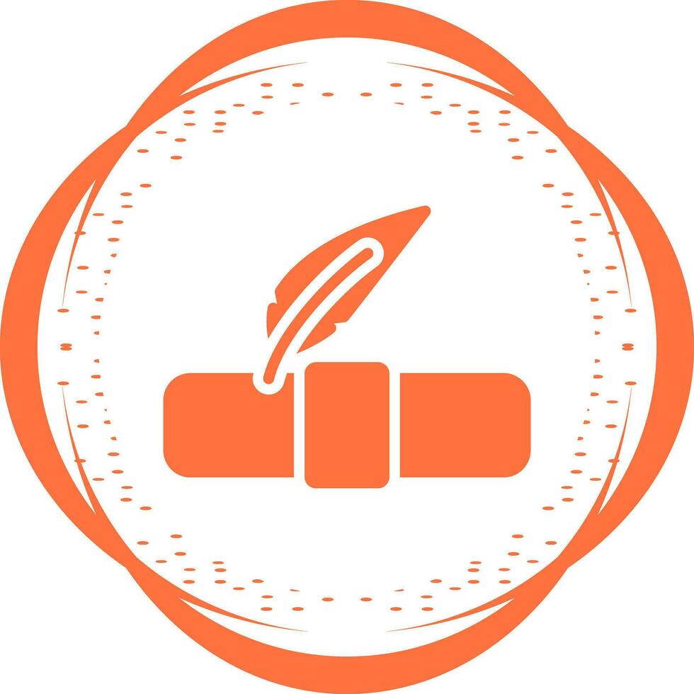 Quill pen with scroll Vector Icon