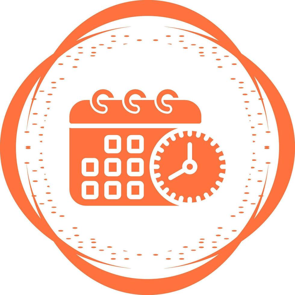 Calendar with clock Vector Icon