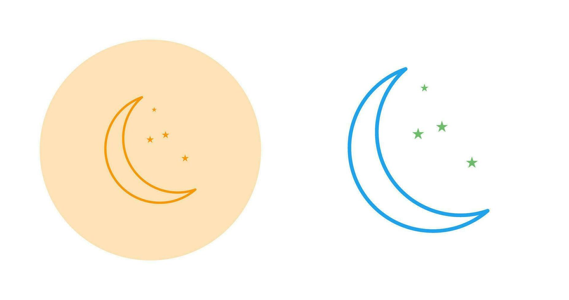 icono de vector de luna y estrellas