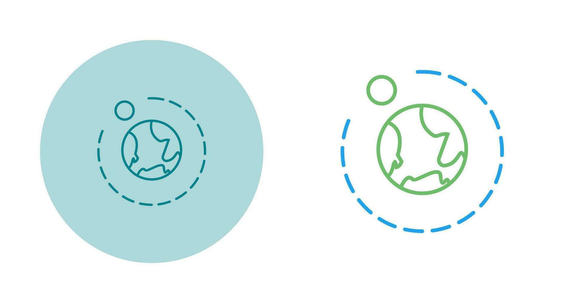 Moons Orbiitting Earth Vector Icon