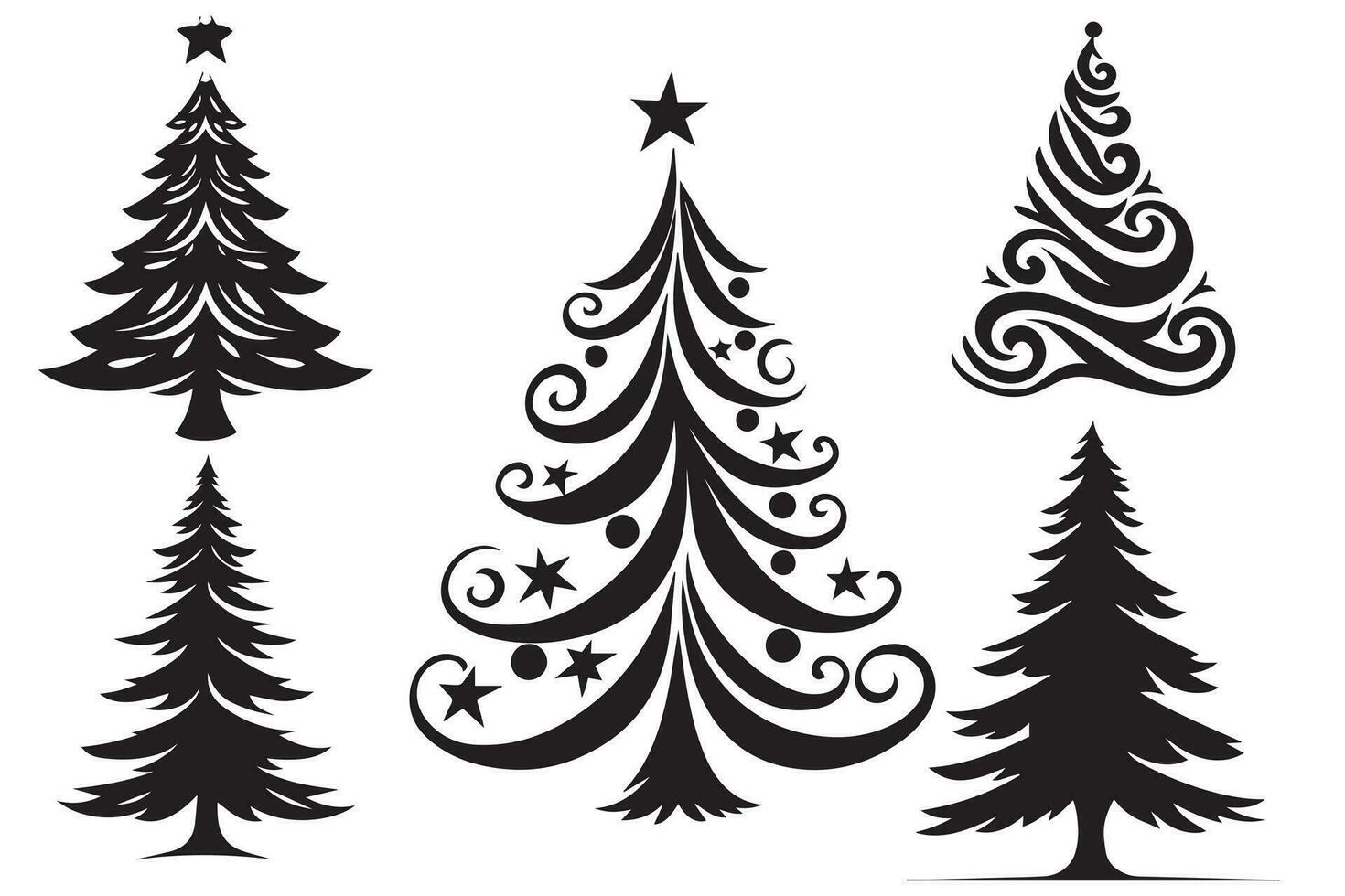 Navidad árbol silueta diseño vector