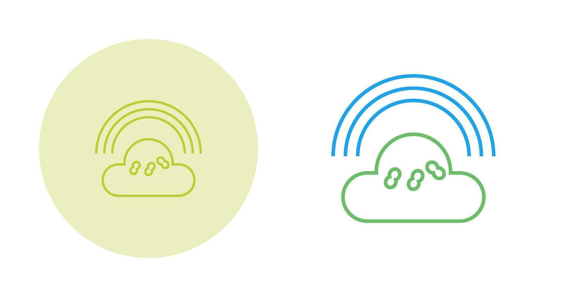 Cloudy with Rainbow Vector Icon