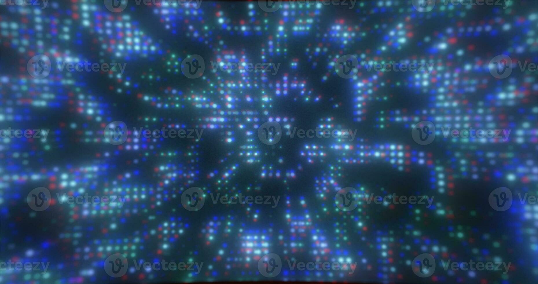 Abstract blue futuristic hi-tech energy particles dots and squares magical bright glowing background photo