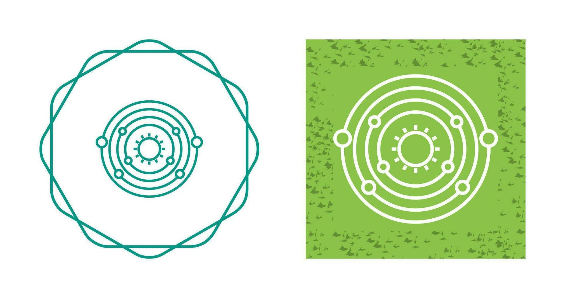 Planets Orbitting Sun Vector Icon