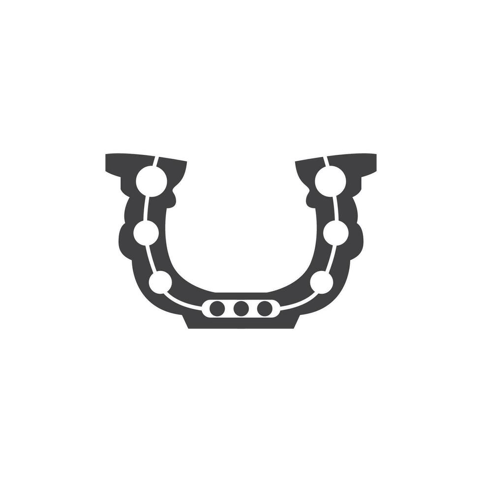 herradura logo sencillo vector diseño Clásico retro occidental ilustrador modelo