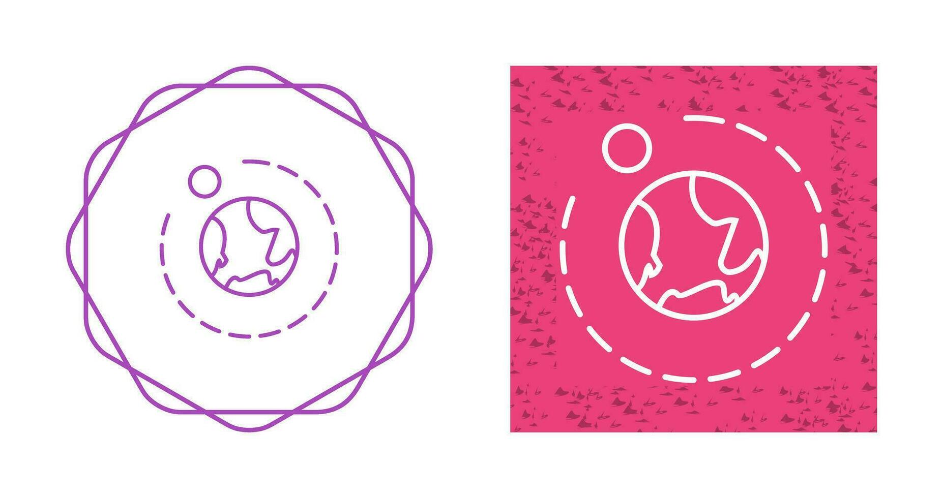 Moons Orbiitting Earth Vector Icon