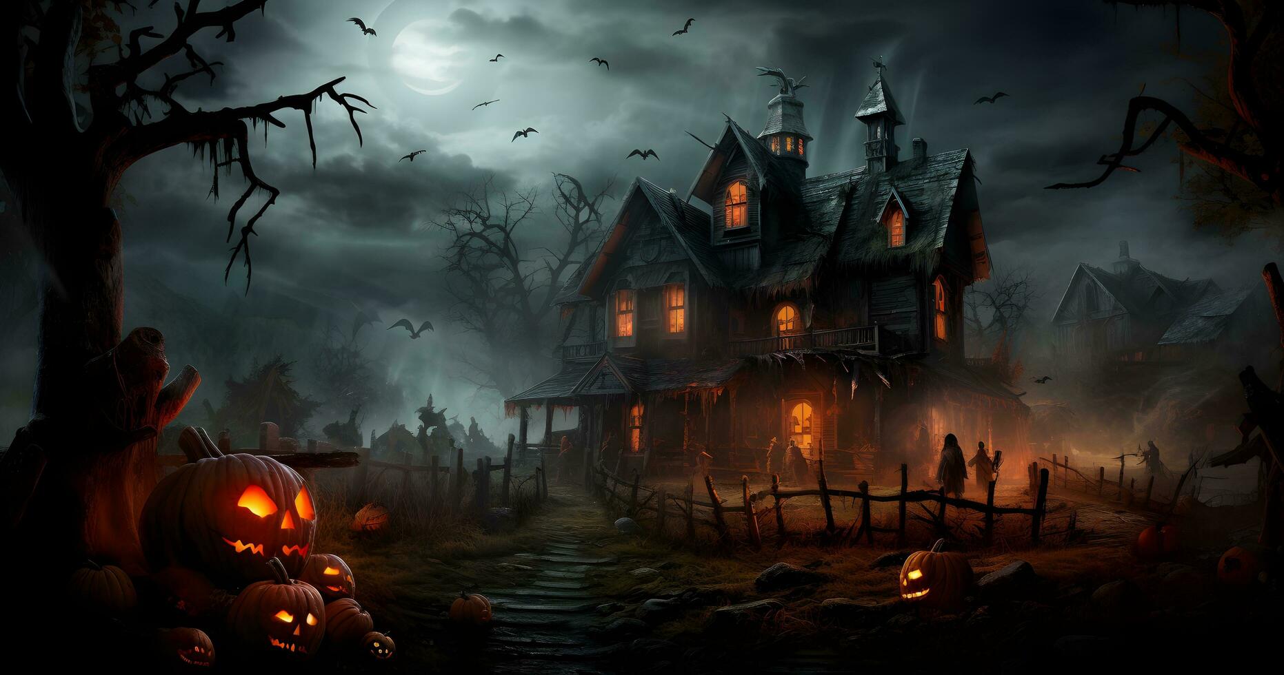 Scary halloween background, Halloween horror ultra hd Generative AI ...