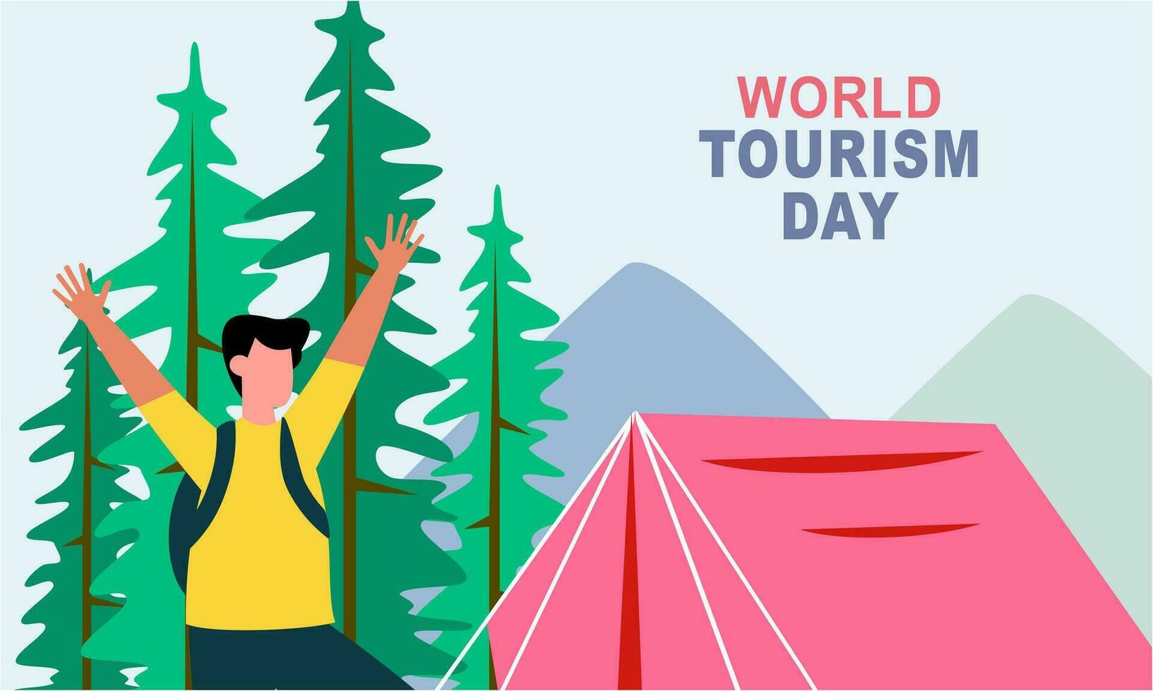 Flat background for world tourism day celebration vector