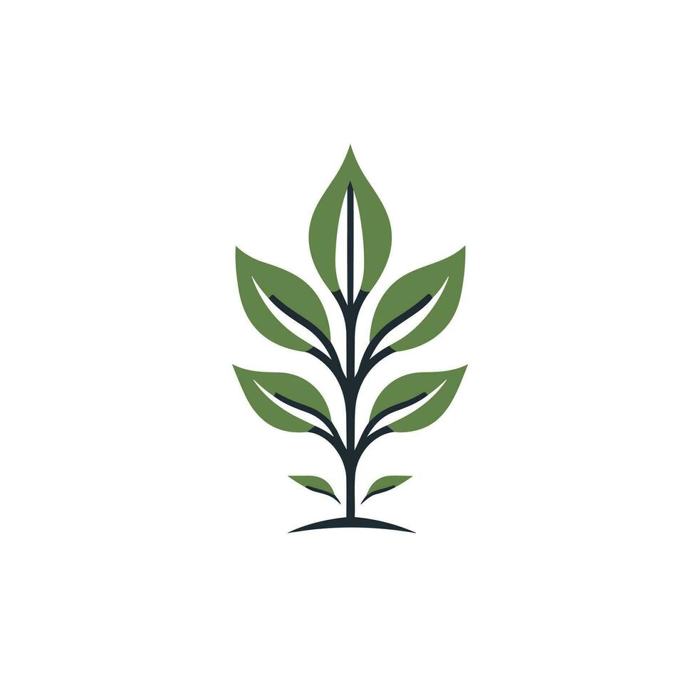 Financial service filled green logo. Wealth management. Plant seedling. Design element. Created with artificial intelligence. Ai art for corporate branding, financial consultant, mortgage lender vector