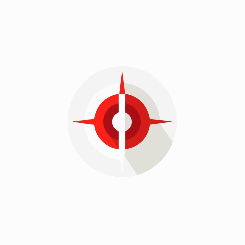 Financial service filled red and white logo. Consulting business. Compass sign. Design element. Created with artificial intelligence. Ai art for corporate branding, financial advisor, investment firm vector