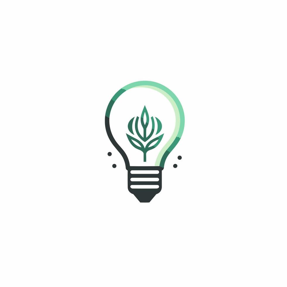 Financial service gradient line logo. Money management. Light bulb with seedling. Design element. Created with artificial intelligence. Ai art for corporate branding, investment company vector