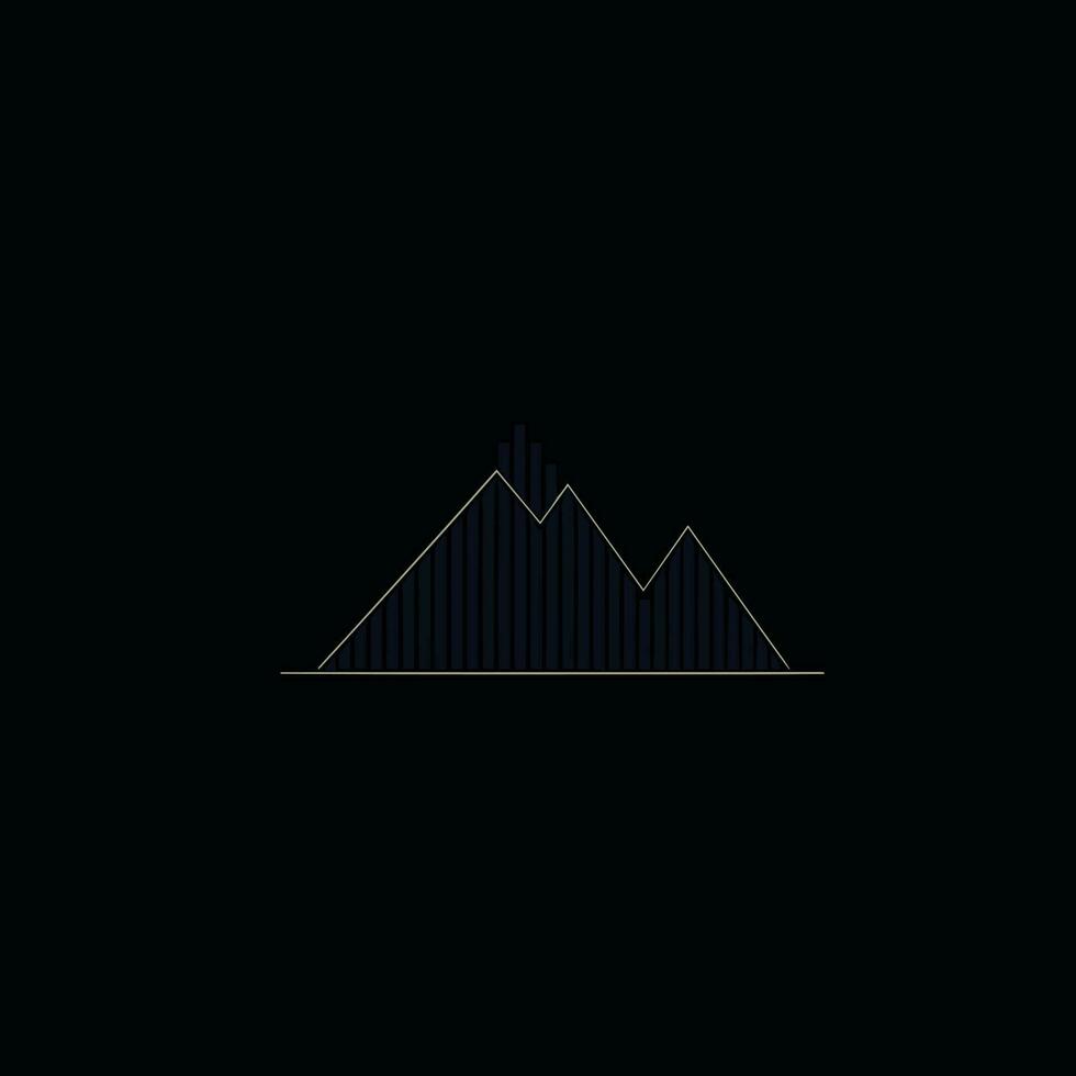 Financial service monochrome line logo. Debt management. Mountain sign. Design element. Created with artificial intelligence. Ai art for corporate branding, investment advisor, finance company vector