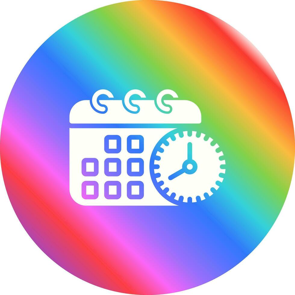 Calendar with clock Vector Icon