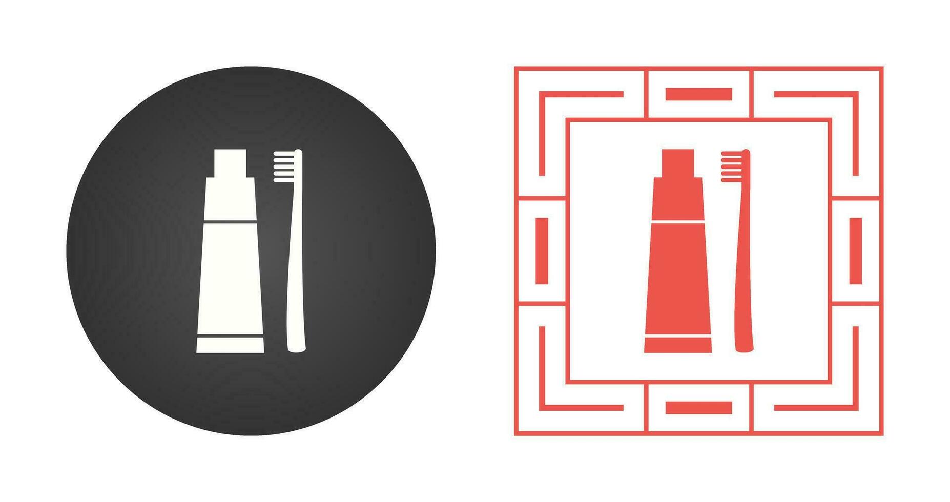 Toothbrush and Toothpaste Vector Icon