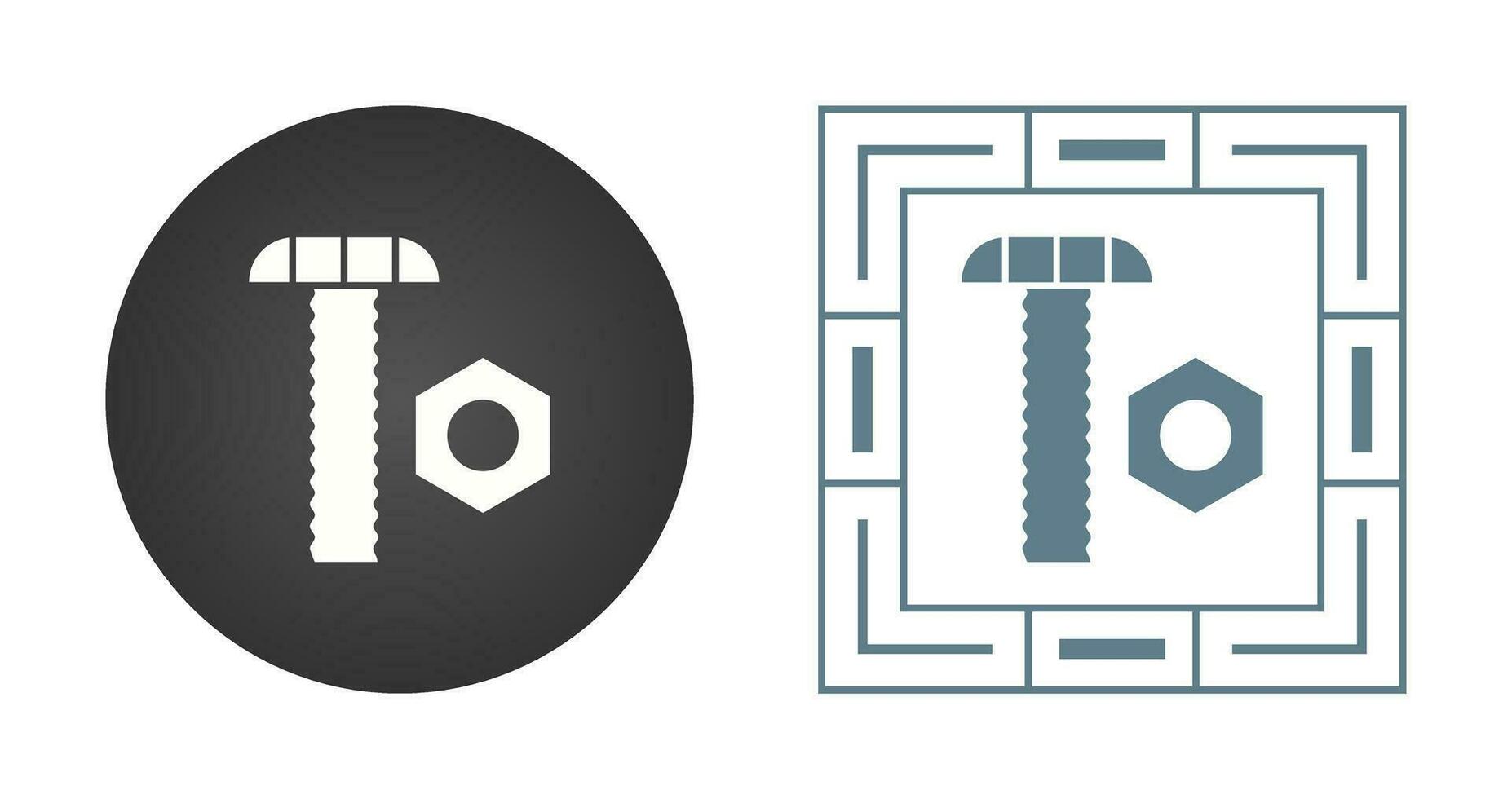 Nut and Bolt Vector Icon