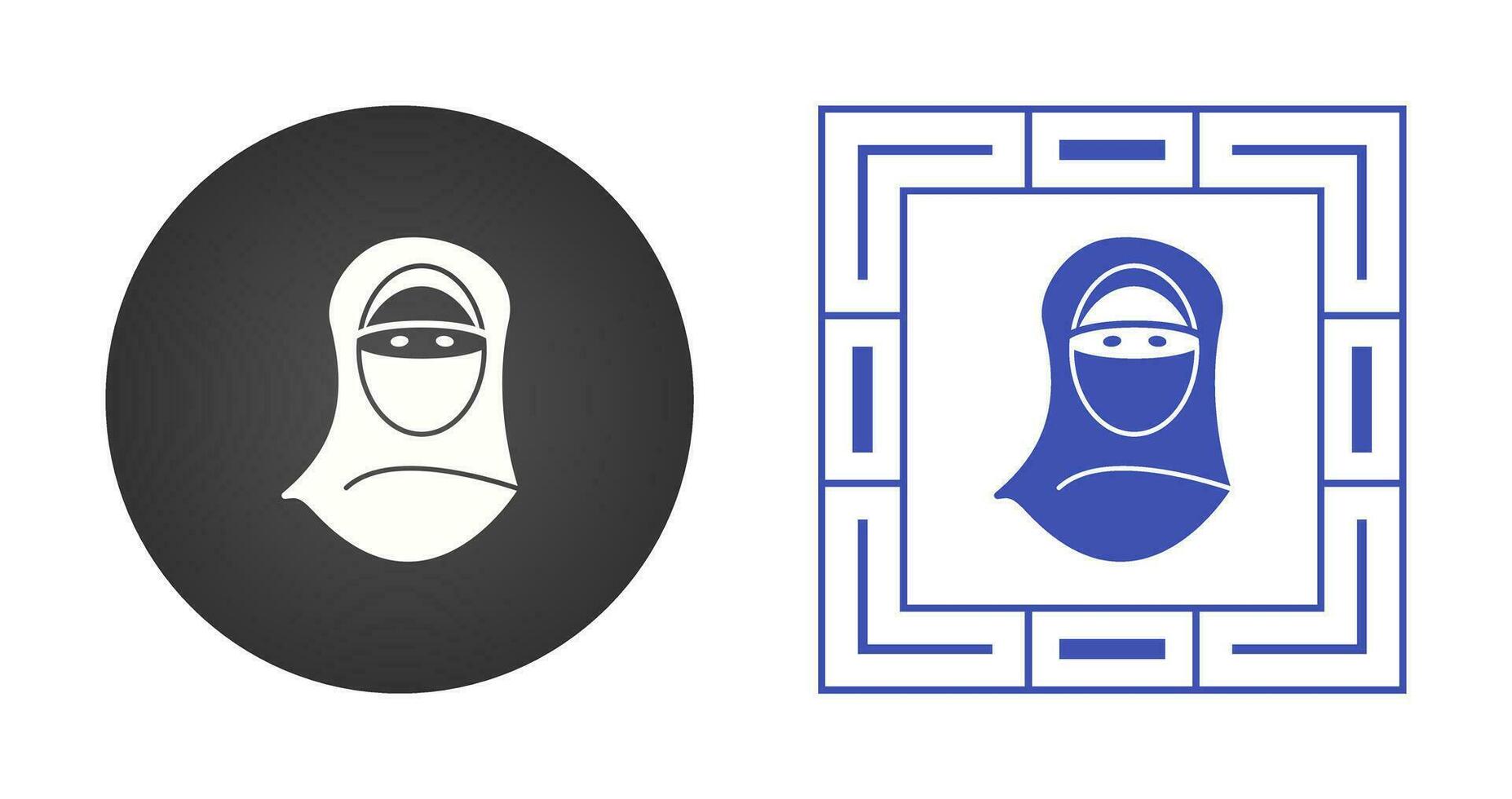 mujer con icono de vector de niqab