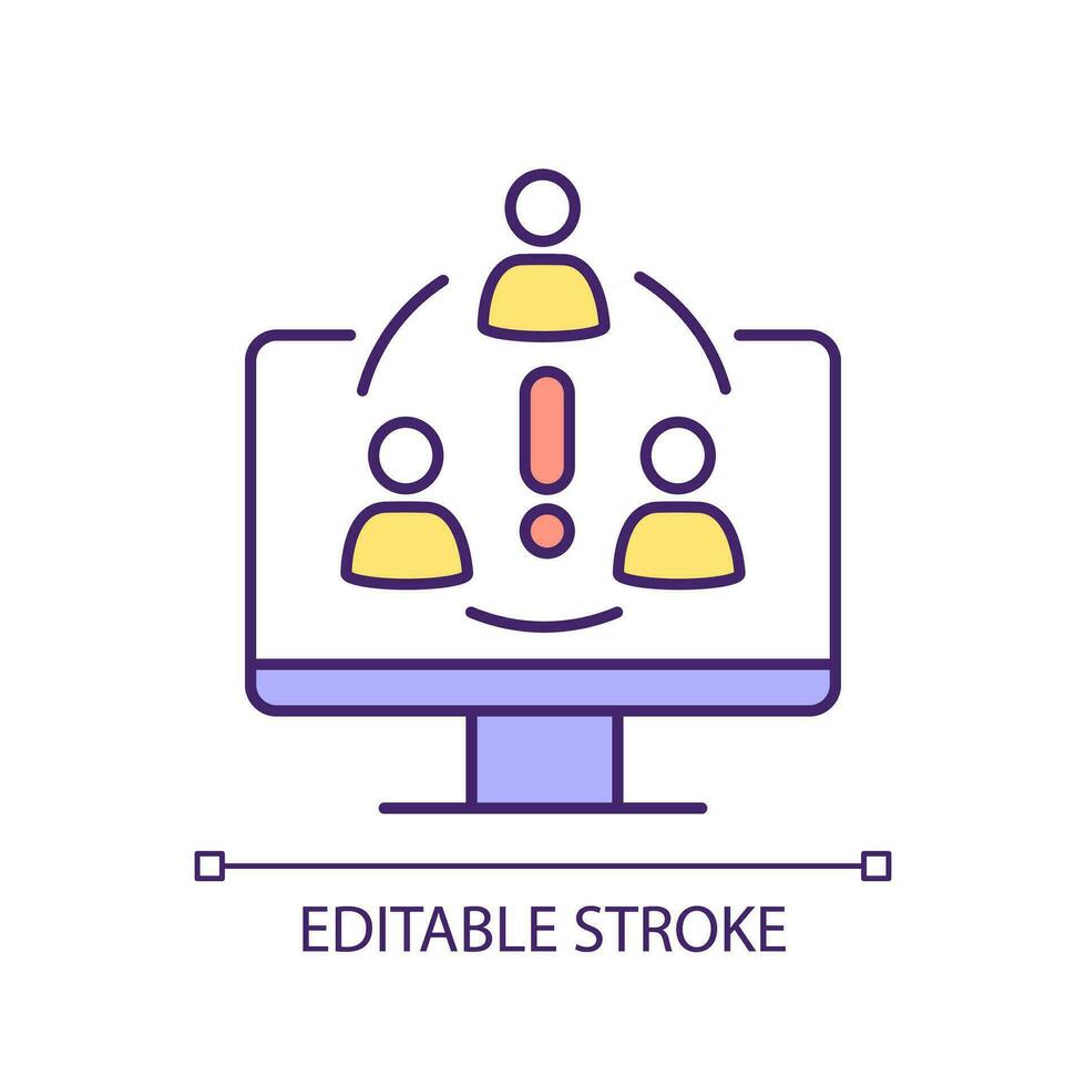 Editable multiple data sets icon representing enterprise resource planning, isolated vector, thin line multicolor illustration. vector