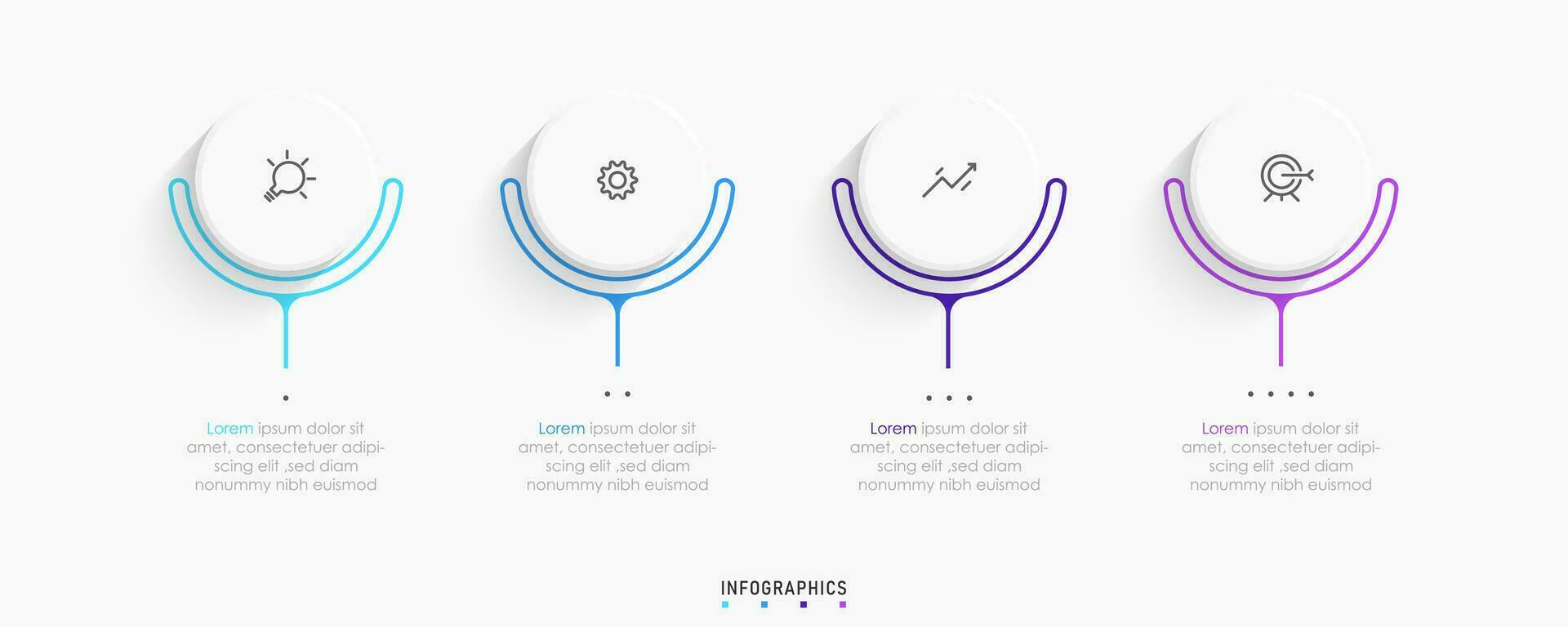Vector Infographic label design template with icons and 4 options or steps. Can be used for process diagram, presentations, workflow layout, banner, flow chart, info graph.