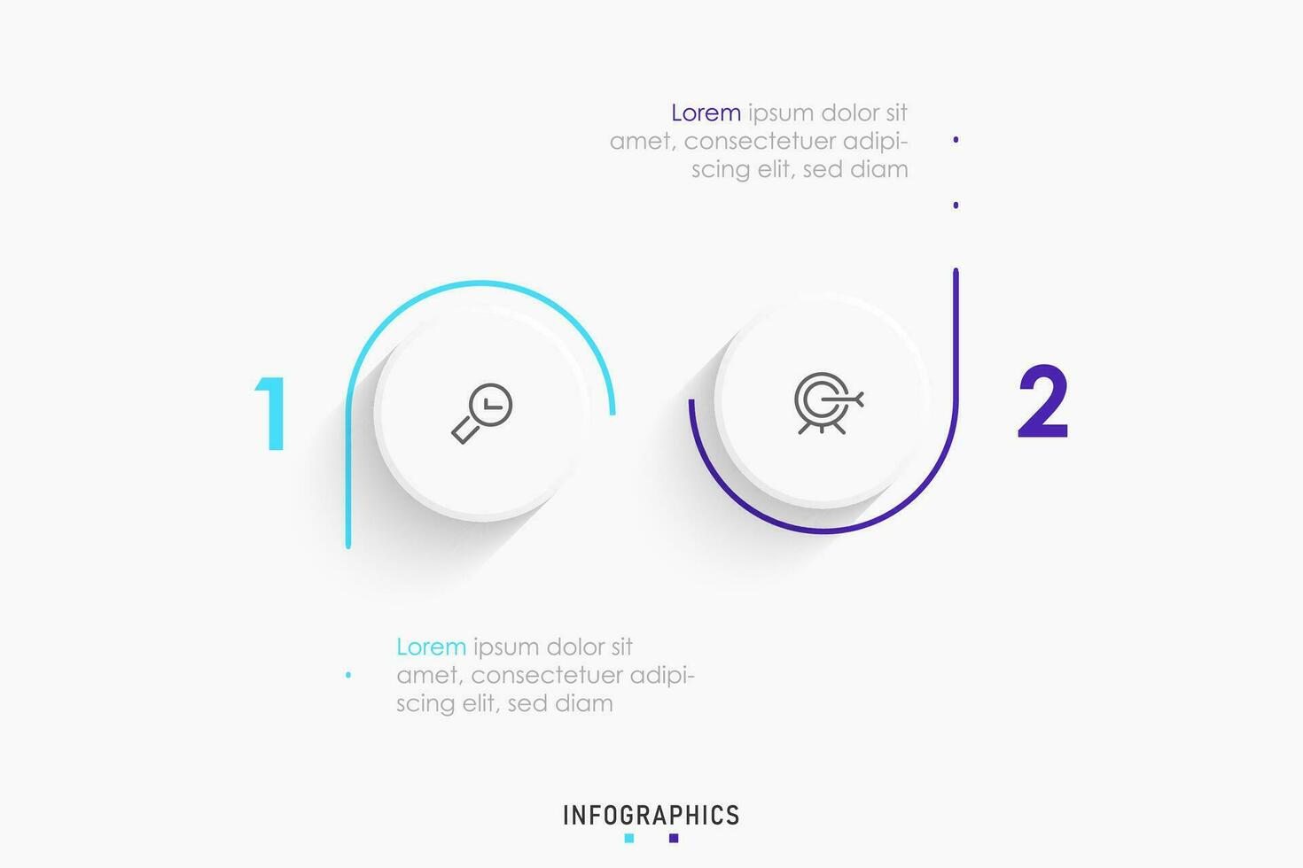 Vector Infographic label design template with icons and 2 options or steps. Can be used for process diagram, presentations, workflow layout, banner, flow chart, info graph.