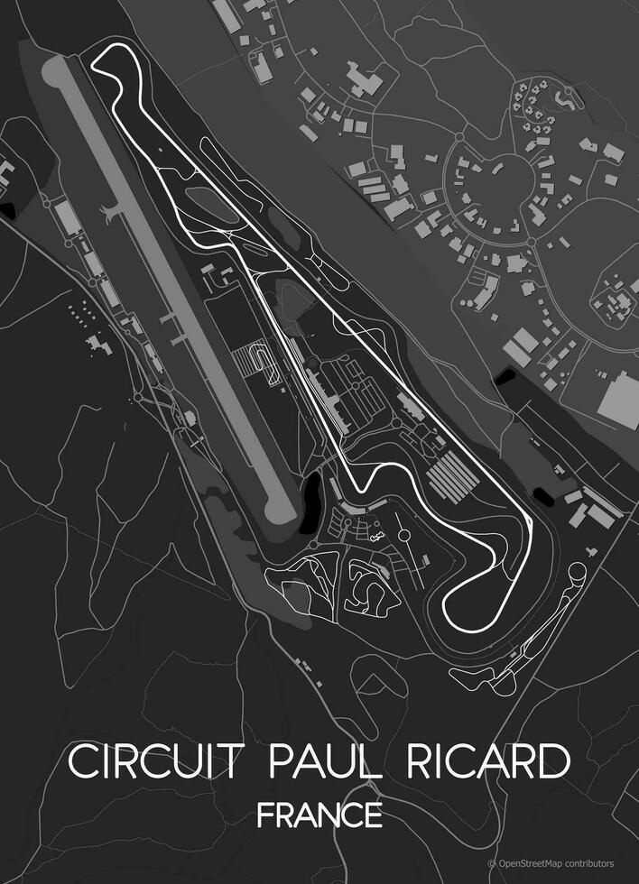 Poster map of Circuit Paul Ricard, France vector