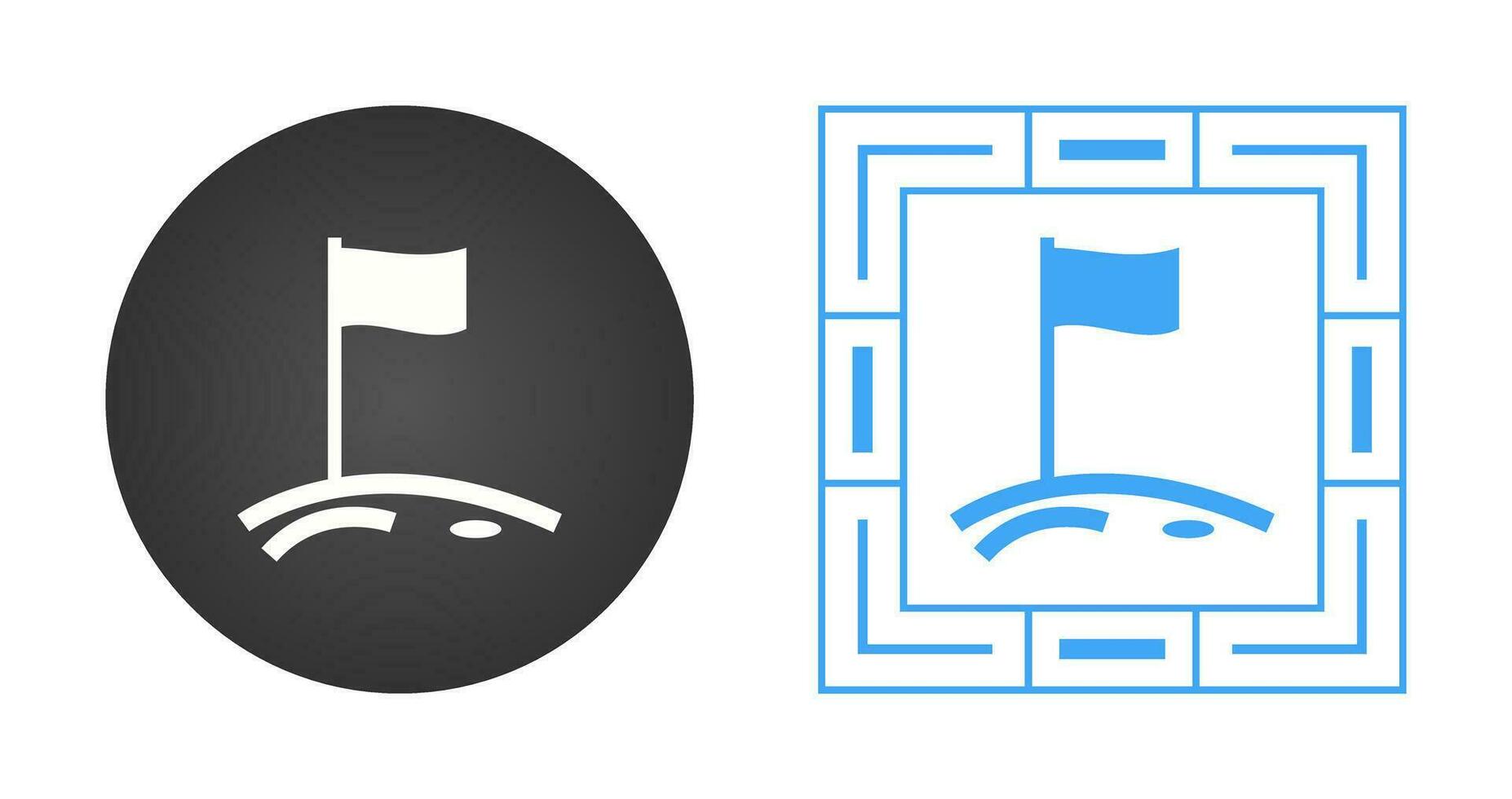 Flag on Moon Vector Icon