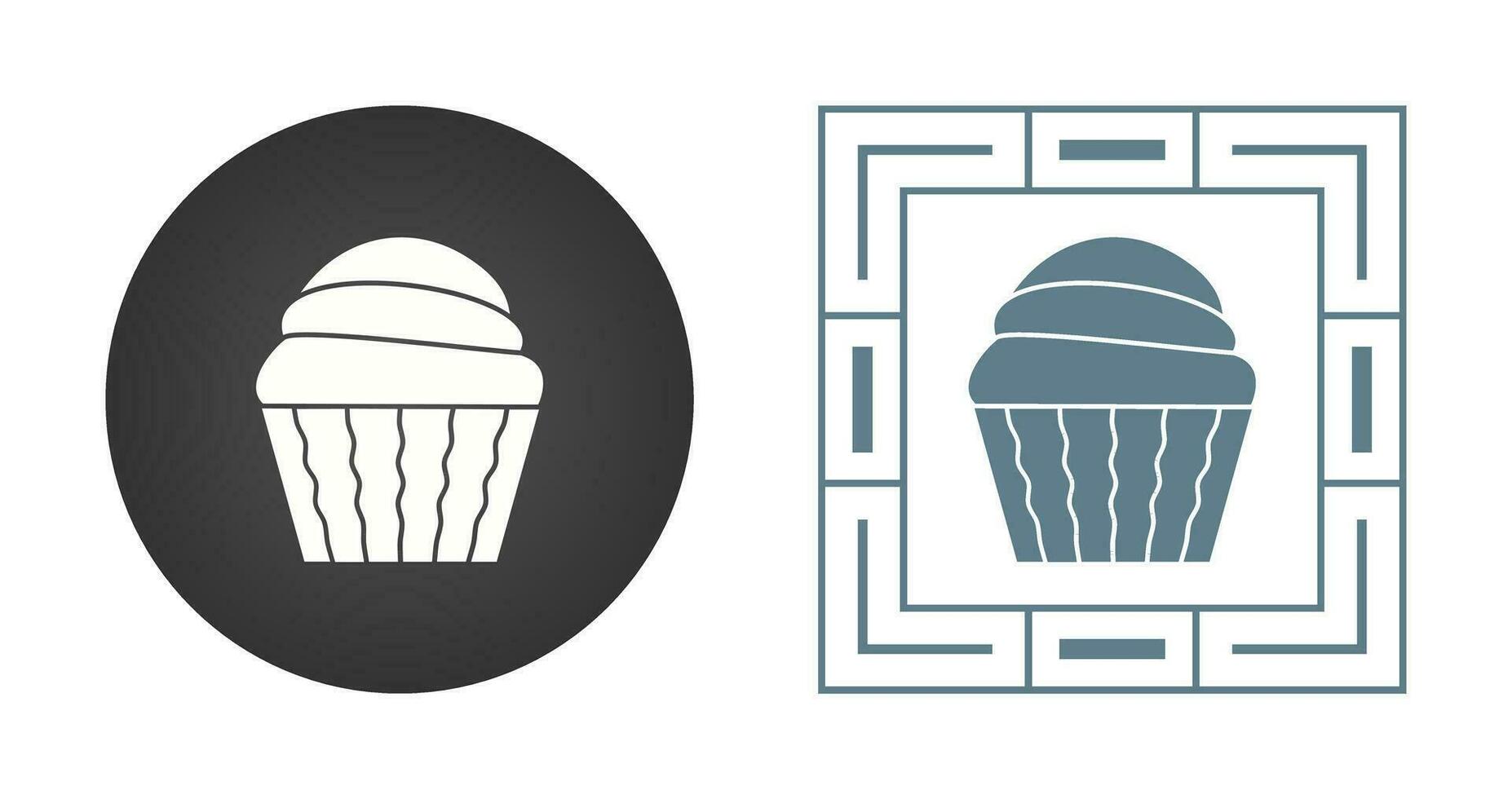 icono de vector de muffin de crema