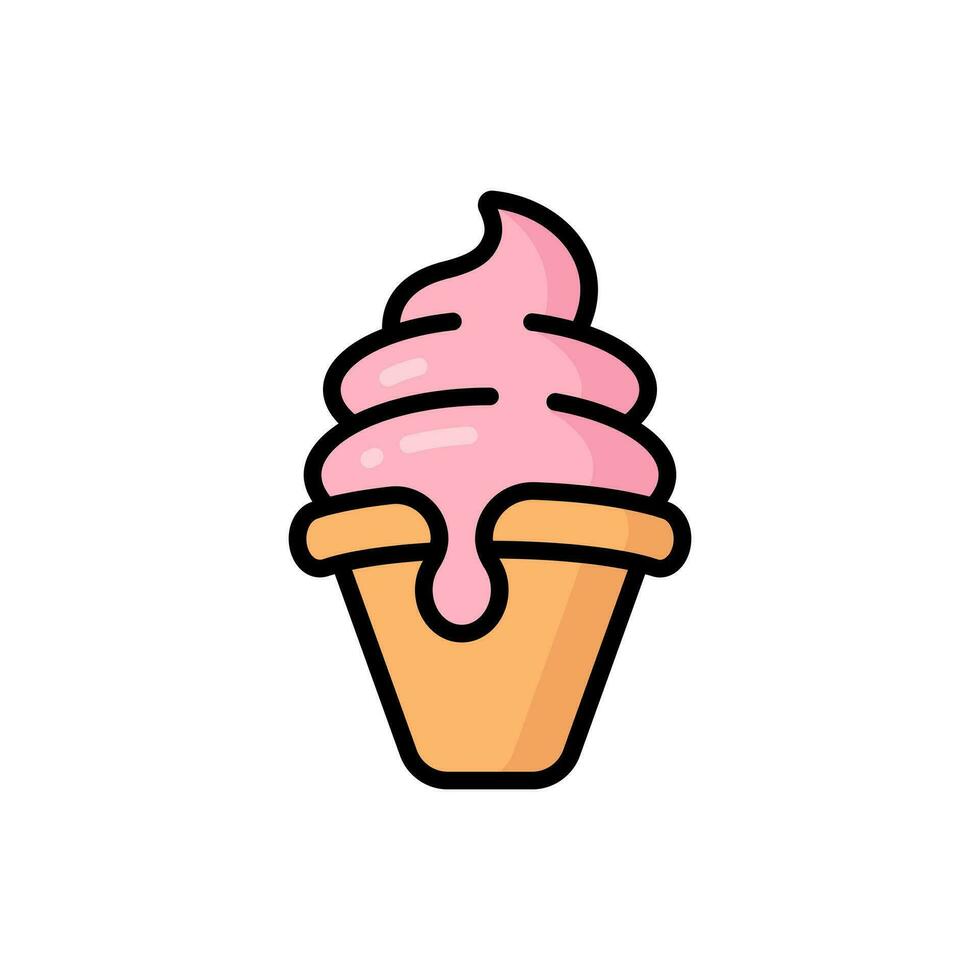 Simple Ice Cream lineal color icon. The icon can be used for websites, print templates, presentation templates, illustrations, etc vector