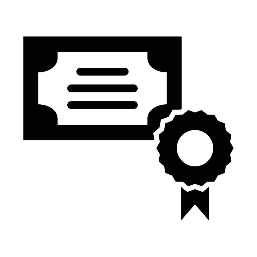 Certificación vector glifo icono para personal y comercial usar.