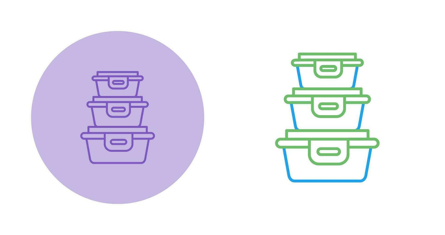 icono de vector de contenedor de alimentos de plástico