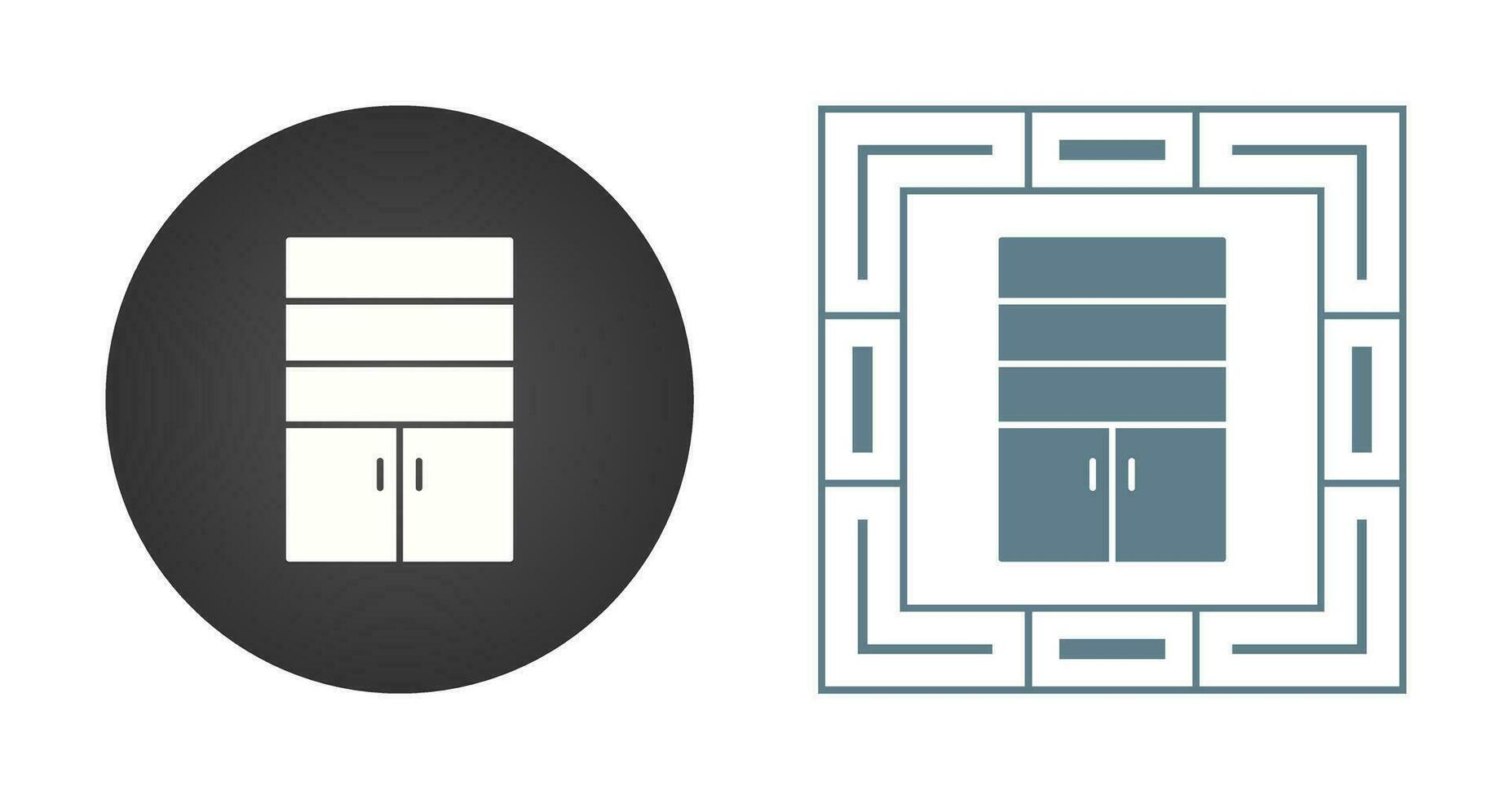 Cupboard with Shelves Vector Icon