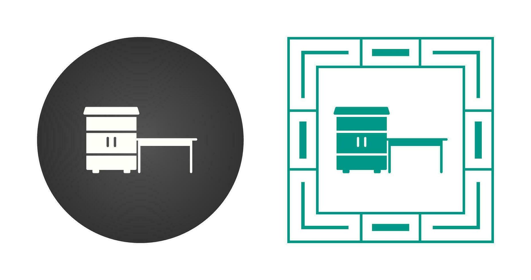 Table with Shelves Vector Icon