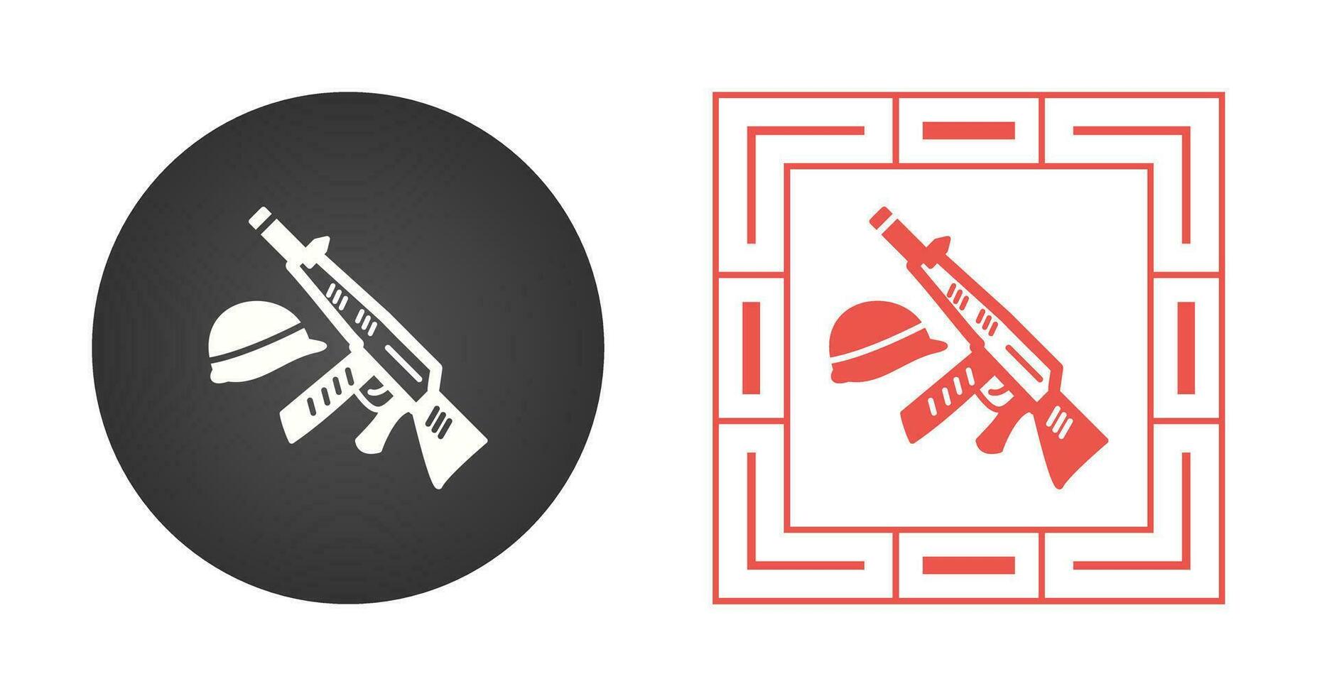 Gun and Helmet Vector Icon
