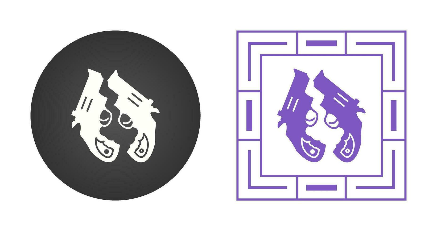 Two Guns Vector Icon