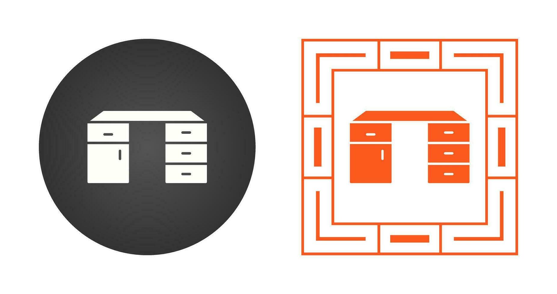 Table with Drawers Vector Icon