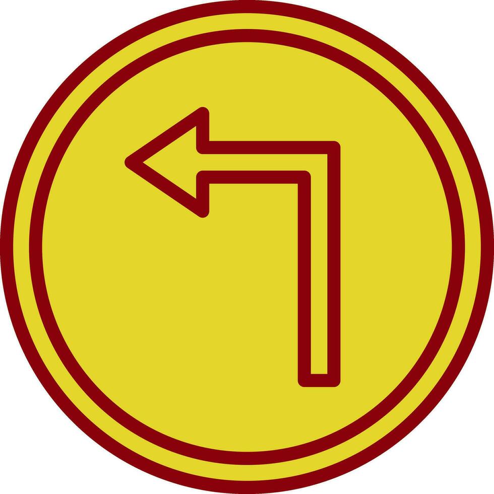 Left Turn Vector Icon Design