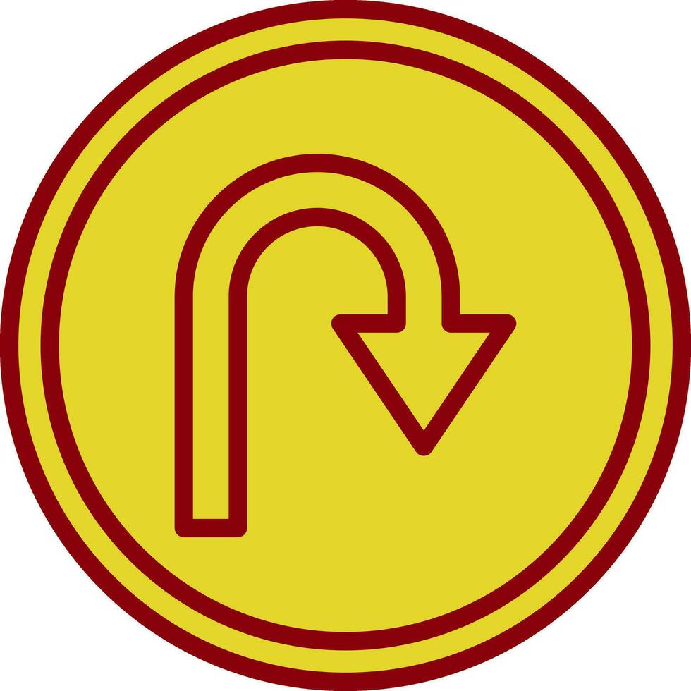 U Turn Vector Icon Design
