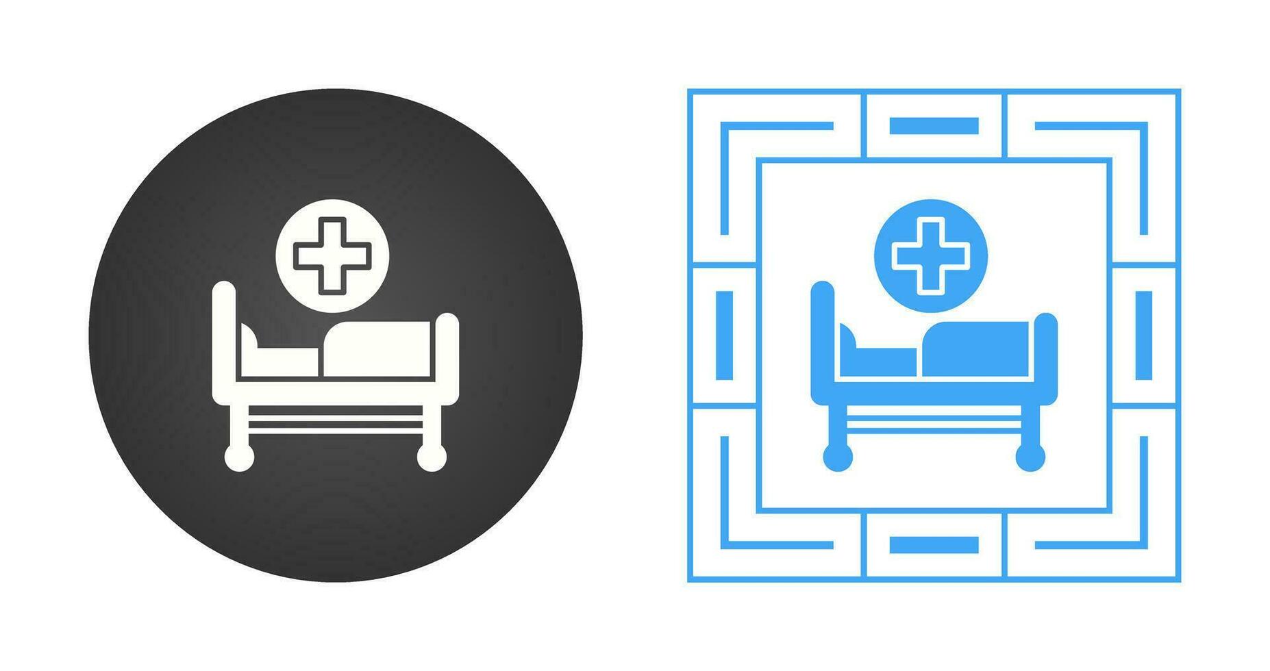 icono de vector de cama de hospital