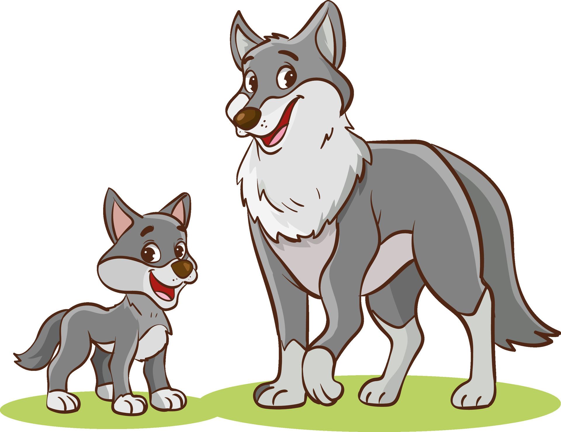vector illustration of mother wolf and baby wolf 27651898 Vector Art at