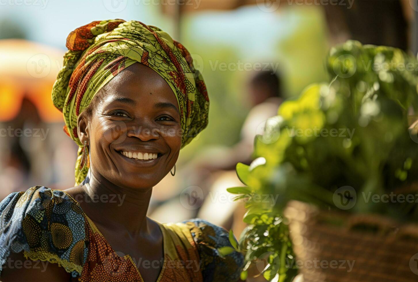 Close up portrait of a beautiful young african american woman smiling AI Generated photo