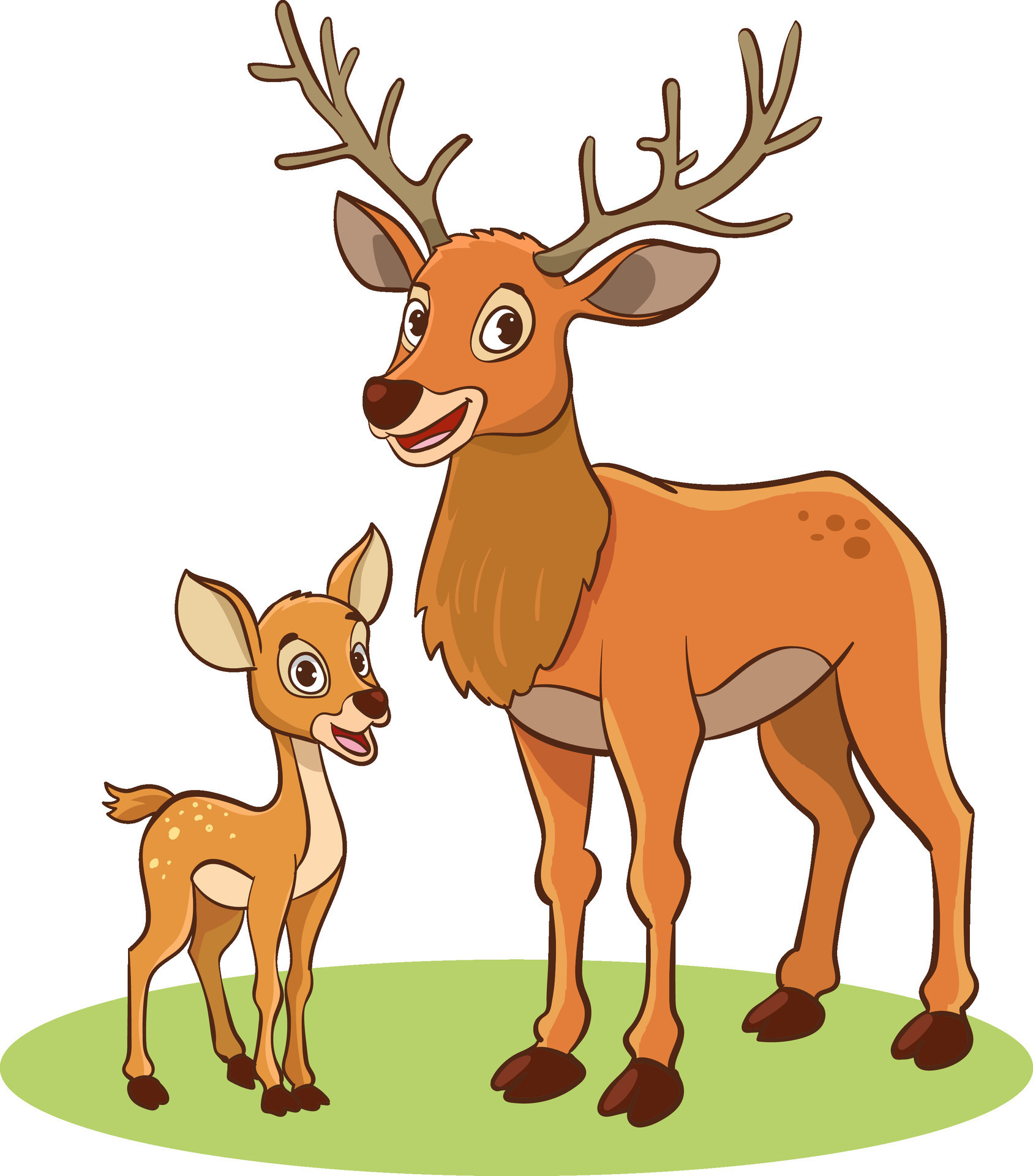 vector illustration of mother roe deer and baby roe deer 27652379