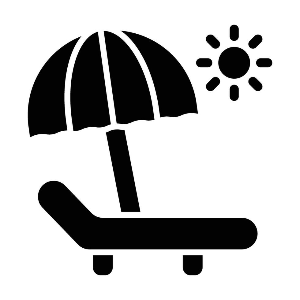 Sunbed Vector Glyph Icon For Personal And Commercial Use.