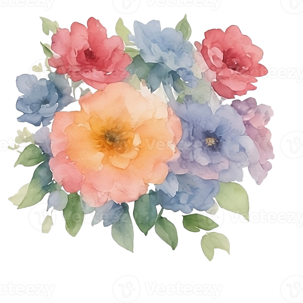 Pink flower watercolor clip art 27653058 PNG