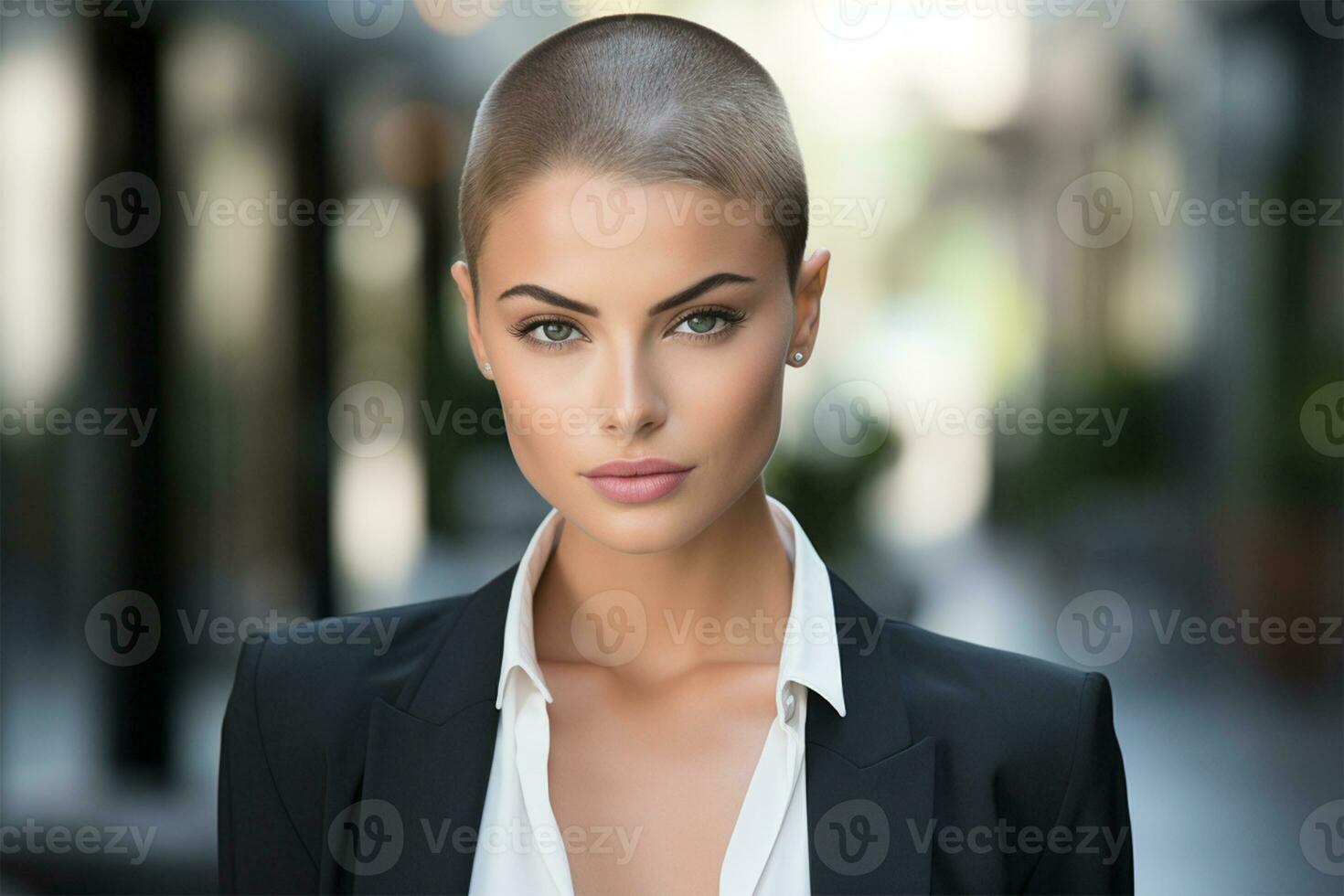 Portrait of a beautiful young woman in a business suit. Beauty, fashion AI Generated photo