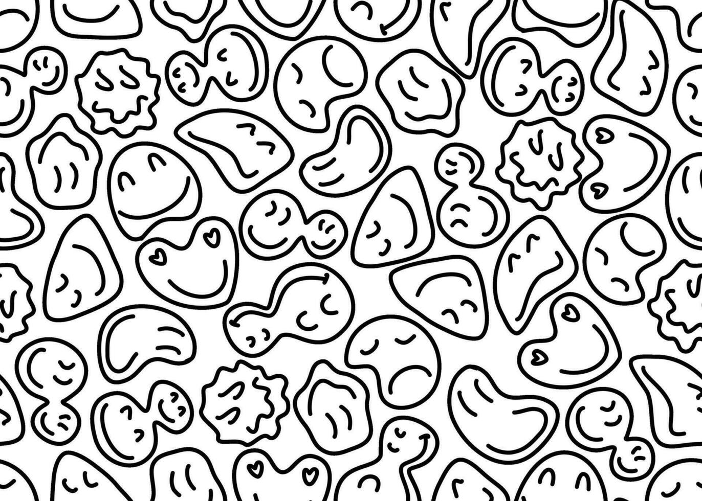 Cute emoji designs Seamless pattern. Emoticon background. vector