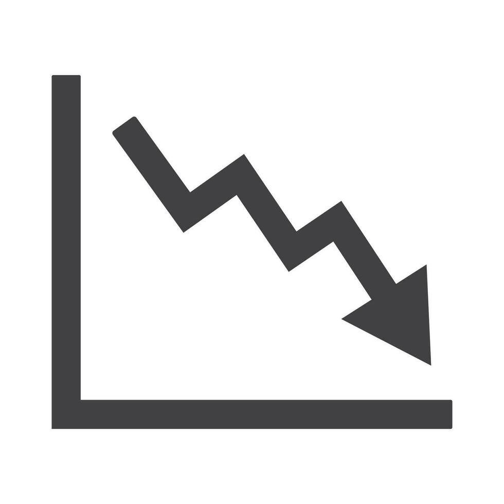Graph chart going up and down sign arrows flat design vector illustration.