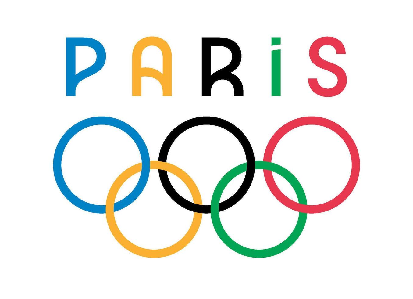 Ukraine, Kharkiv - August, 2, 2023. Paris, France, 2024 Summer Olympics official logo. vector