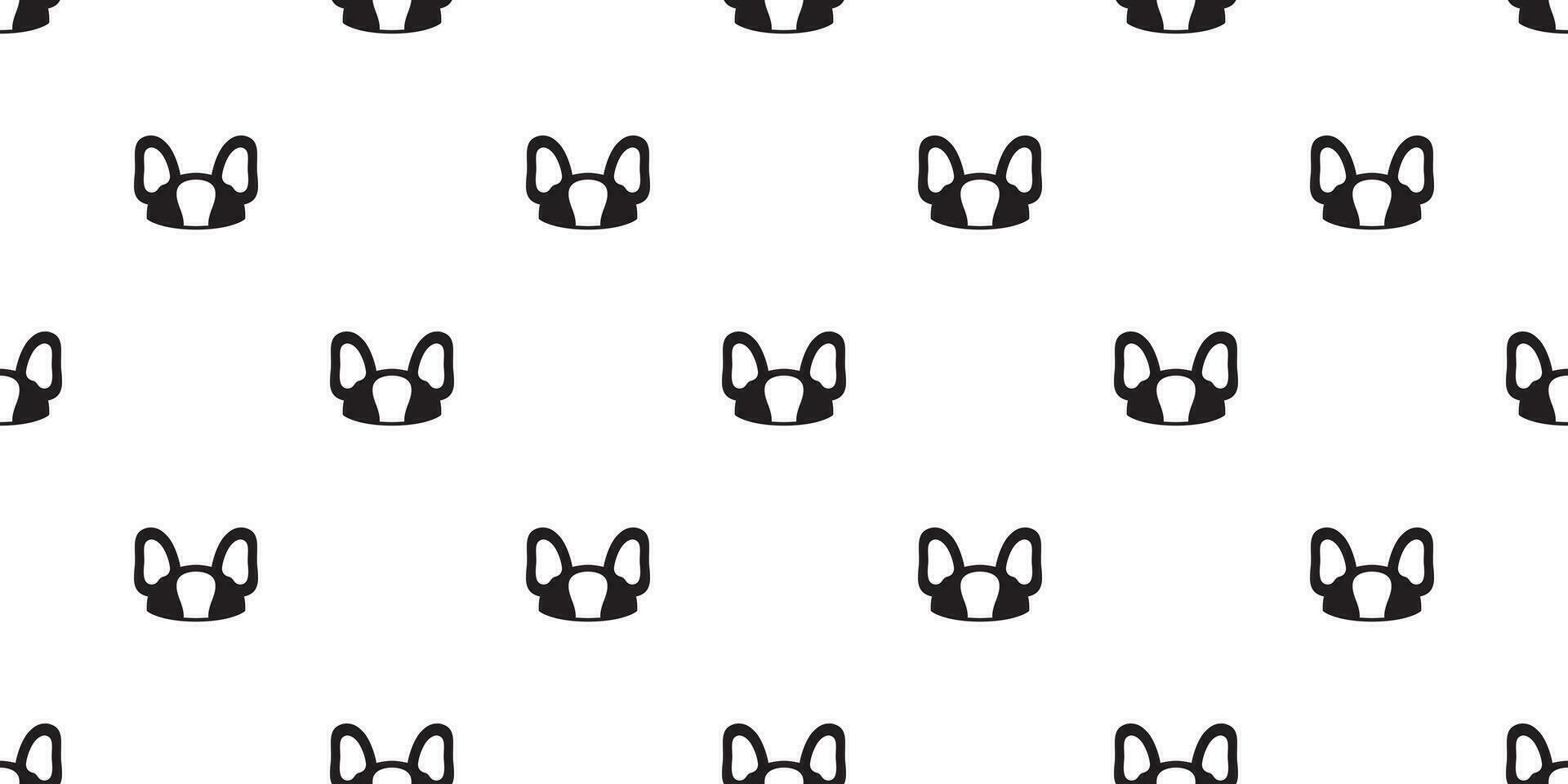 dog seamless pattern vector french bulldog head puppy cartoon tile background hat cap scarf isolated repeat wallpaper illustration doodle