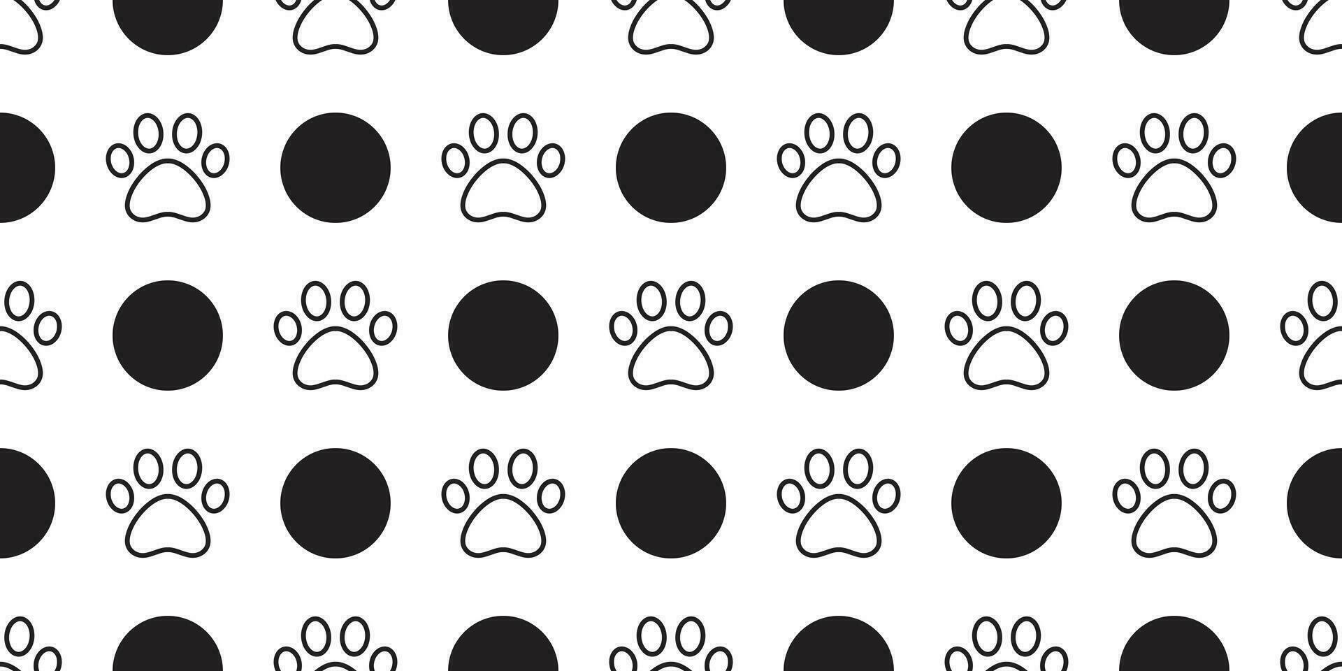 Dog Paw seamless pattern vector footprint polka dot pet scarf isolated cartoon cat repeat wallpaper tile background