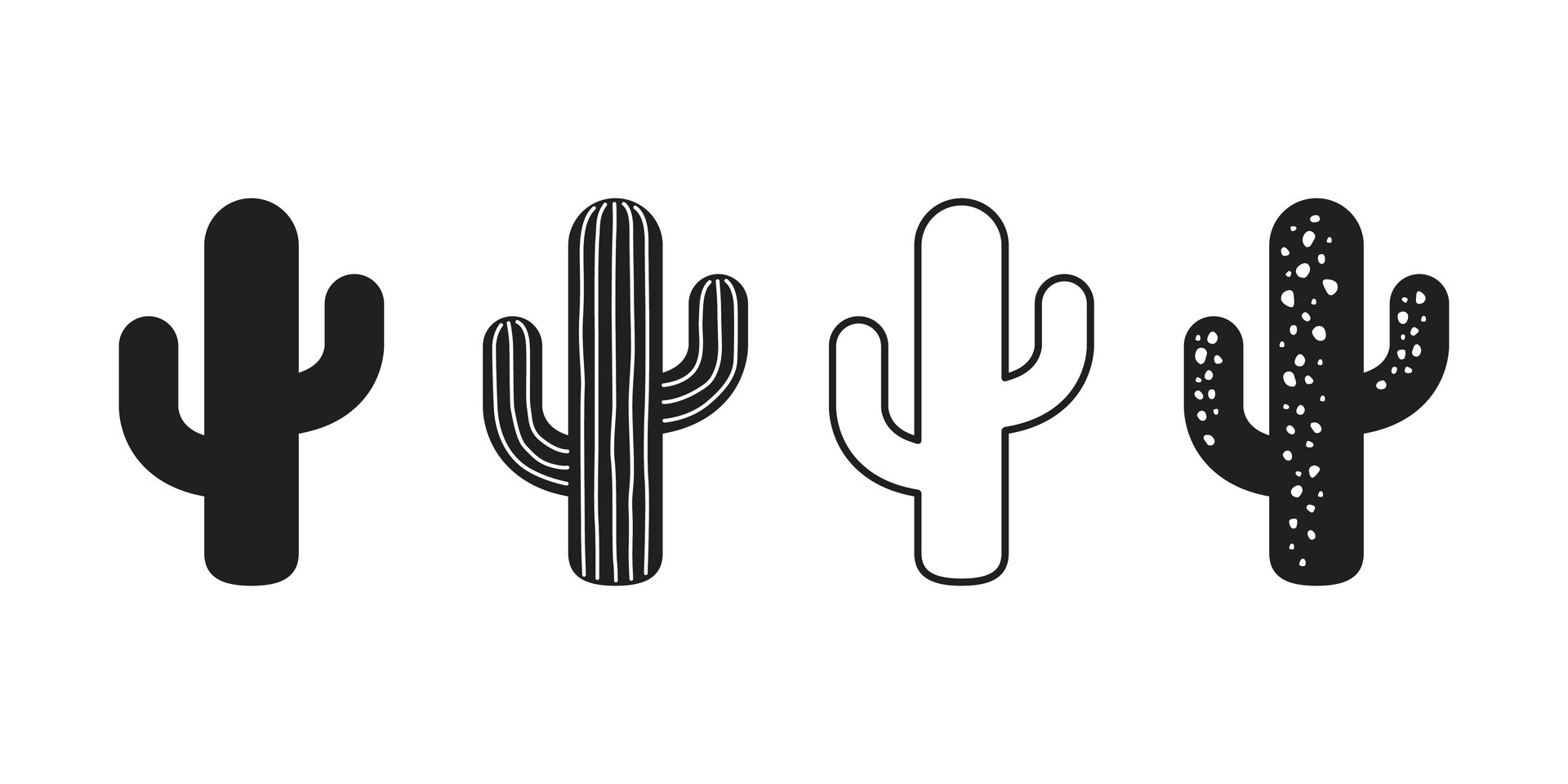 cactus icon vector logo symbol desert flower botanica plant garden